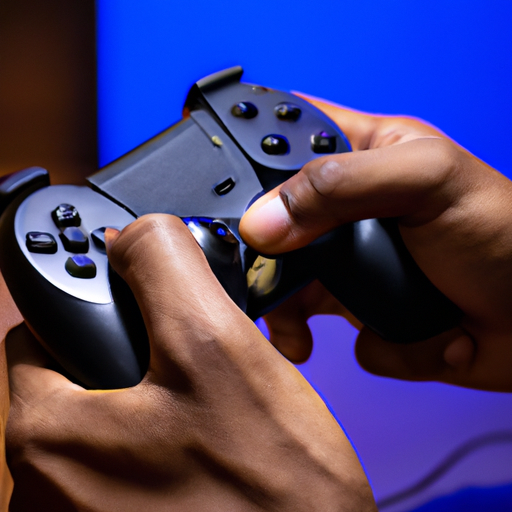 Image of a person playing a video game on a console